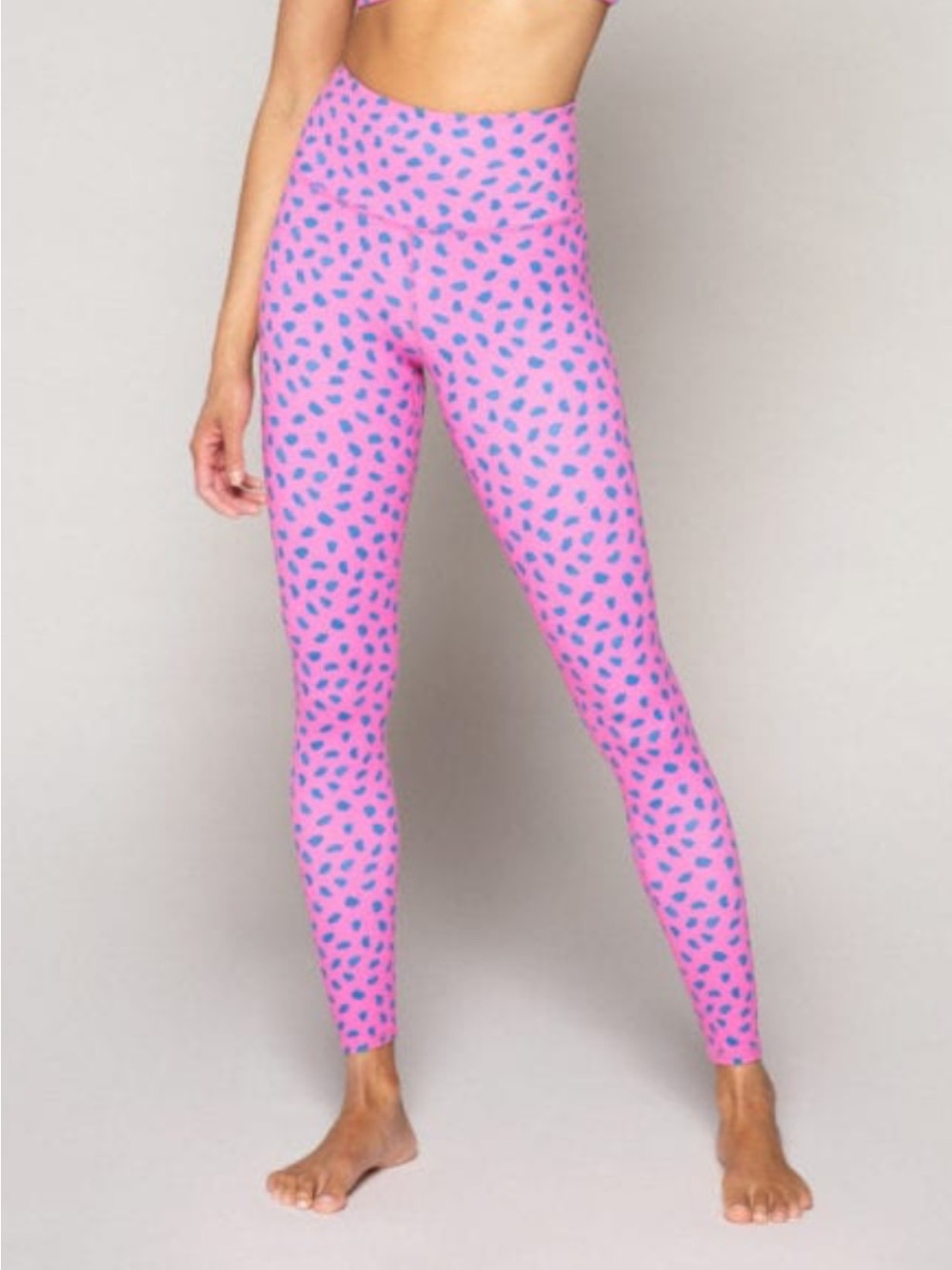 AGF Pink High-Waist Printed Leggings size small